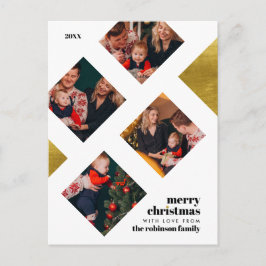 Postal Relieve metalizado dorado elegante y vacaciones de