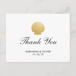 Postal Relieve metalizado dorado Seashell Faux | Ocean Bo