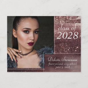 Postal Relieve metalizado Glitzy   Foto Rosa Gold Rubor G