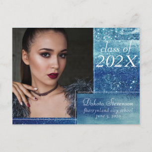 Postal Relieve metalizado Glitzy Ice Blue Iribow Photo