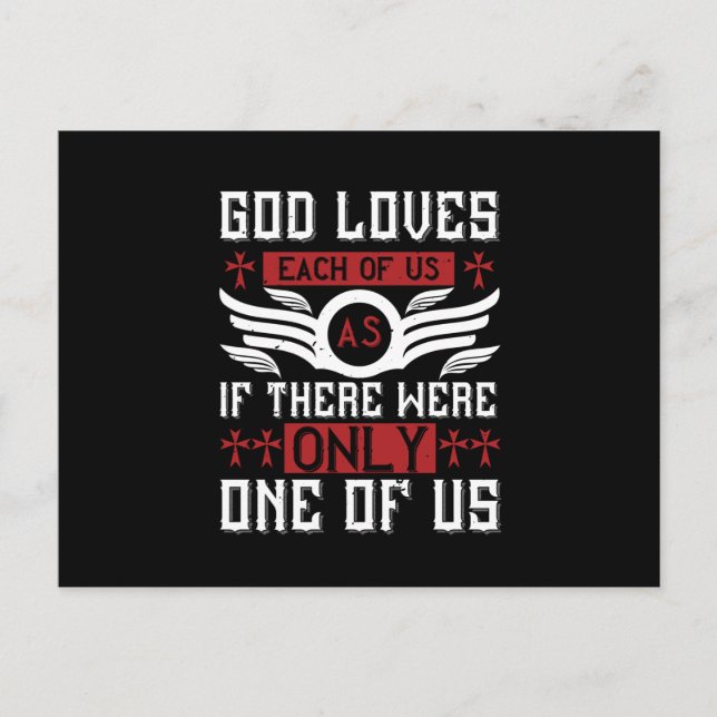 Postal Religión - Dios nos ama a cada uno de nosotros (Anverso)
