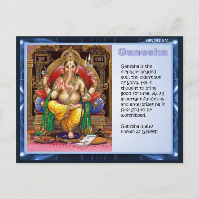 Postal Religión, Hinduismo, Ganesha (Anverso)