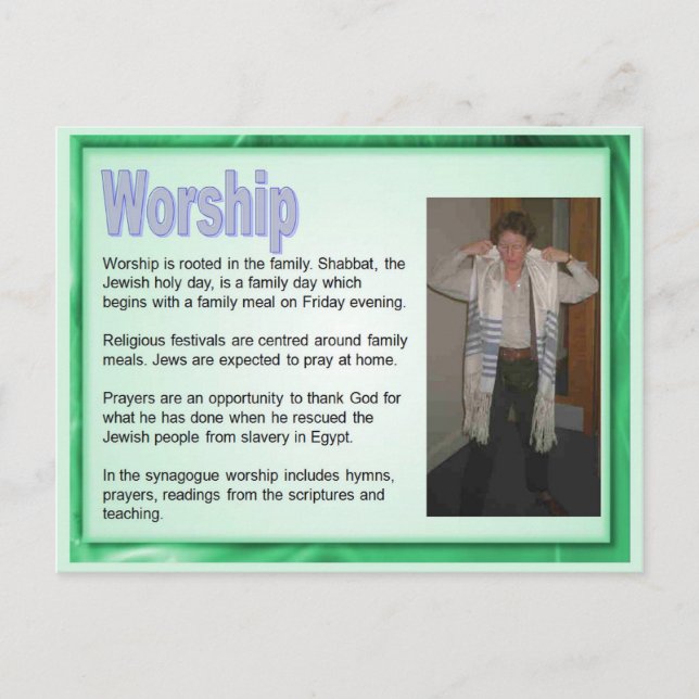 Postal Religión, judaísmo, culto (Anverso)