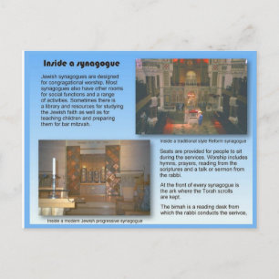 Postal Religión, judaísmo, dentro de una sinagoga