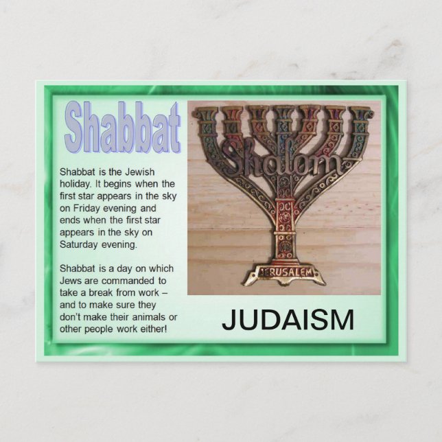 Postal Religión, judaísmo, Shabbat (Anverso)