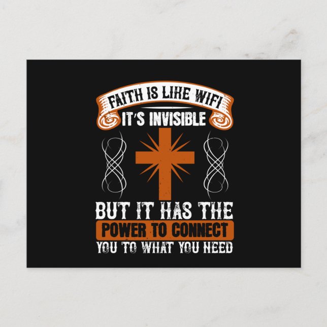 Postal Religión - La fe es invisible como la WIFI (Anverso)