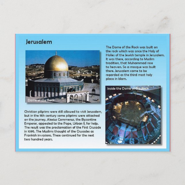 Postal Religión, peregrinos a Jerusalén (Anverso)