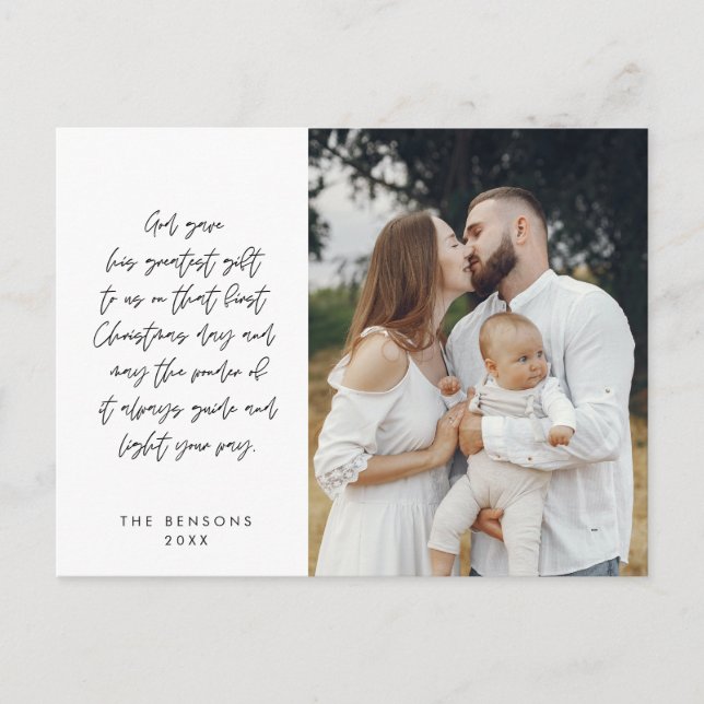 Postal Religiosa, Feliz Navidad, Foto de la Familia Crist (Anverso)