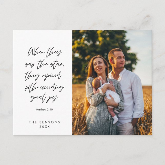 Postal Religiosa, Feliz Navidad, Foto de la Familia Crist (Anverso)