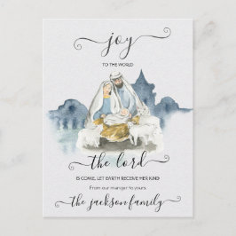 Postal Religious Christmas with baby Jesus, Mary & Joseph