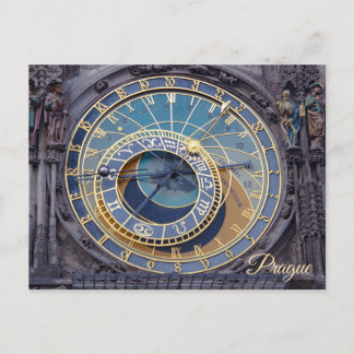 Postal reloj astronómico de Praga