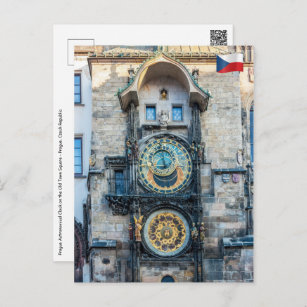 Postal Reloj astronómico de Praga