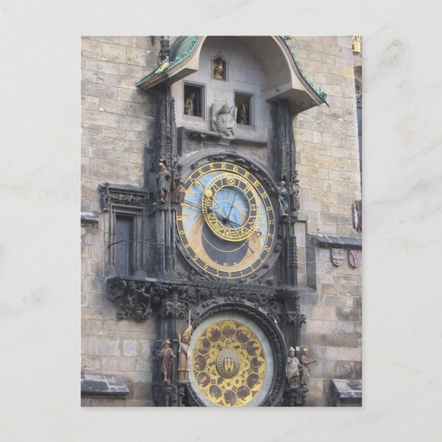 Postal Reloj Astronómico De Praga En La Plaza Del Casco A (Anverso)