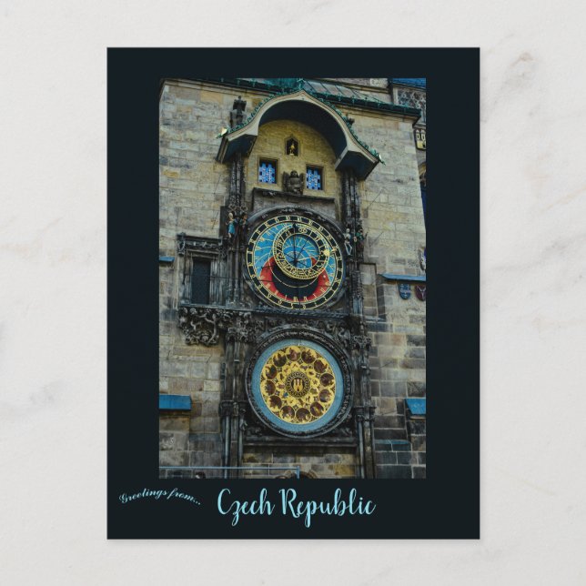 Postal Reloj Astronómico en Praga República Checa (Anverso)
