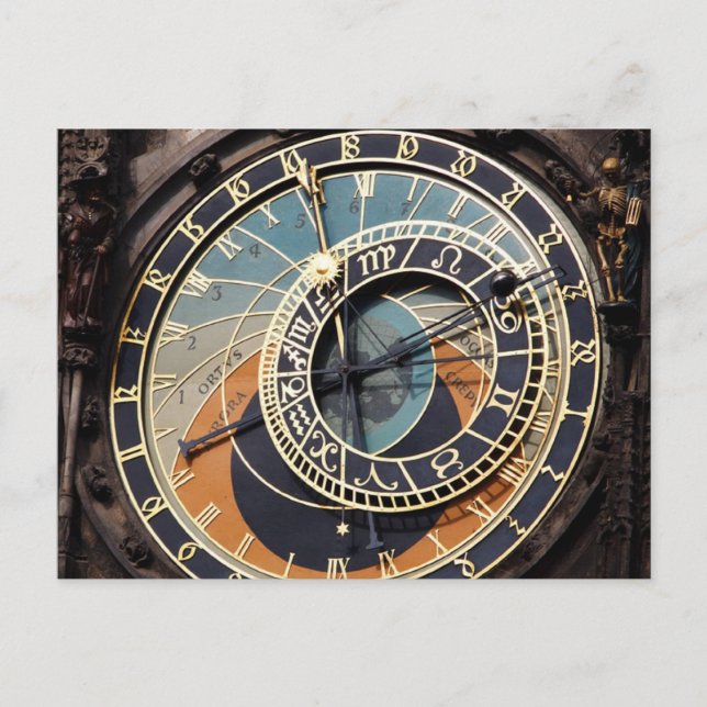 Postal Reloj Astronómico En Praque (Anverso)