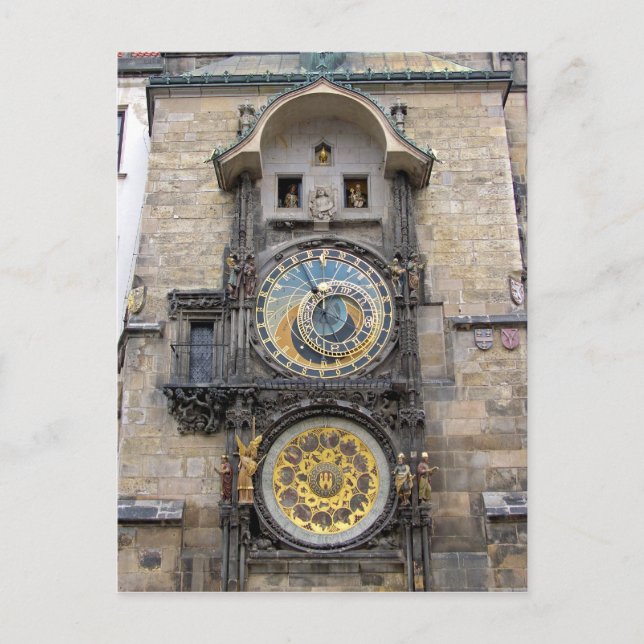 Postal Reloj astronómico o Praga Orloj (Anverso)