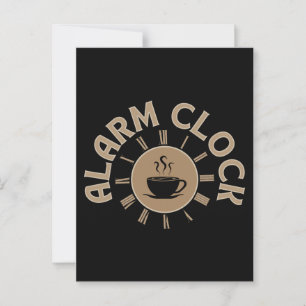 POSTAL RELOJ DE ALARMA RETRO AMANTE DEL CAFÉ DE LA MAÑANA
