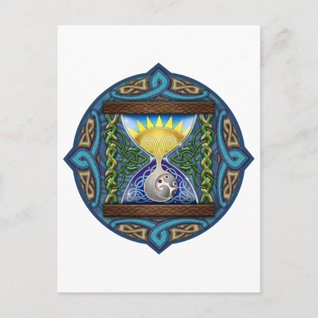Postal Reloj de arena céltico (Anverso)
