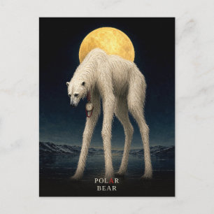 Postal Reloj de bolsillo de oso polar gótico Surrealista