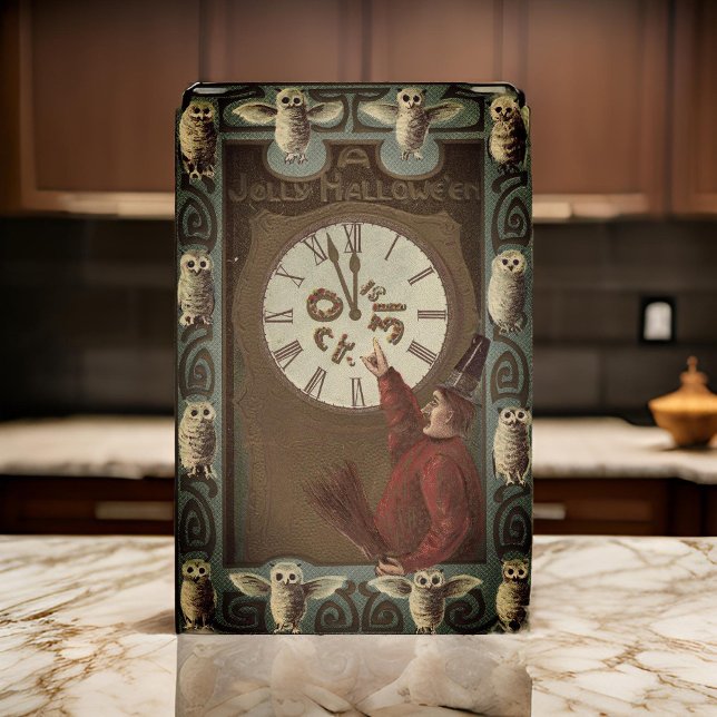 Postal Reloj de halloween Vintage Midnight (Subido por el creador)