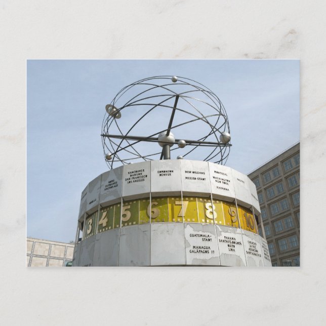 Postal Reloj de hora mundial en Berlín (Anverso)