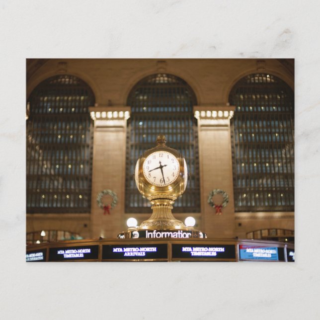Postal Reloj de la estación Grand Central (Nueva York, NY (Anverso)