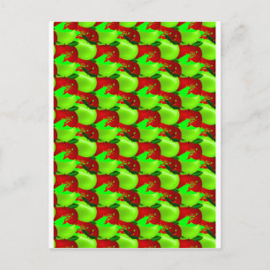 Postal Reloj de manzanas