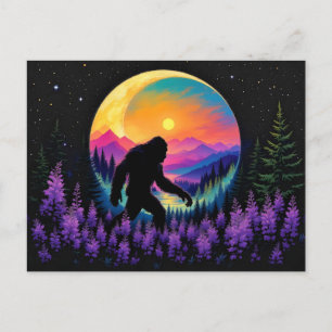 Postal Reloj de pared de la luna del monte Arcoíris Sasqu