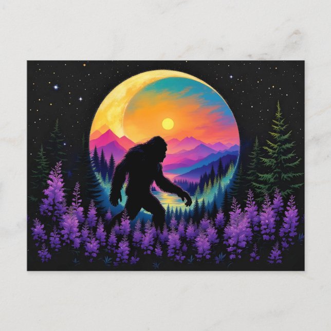 Postal Reloj de pared de la luna del monte Arcoíris Sasqu (Anverso)