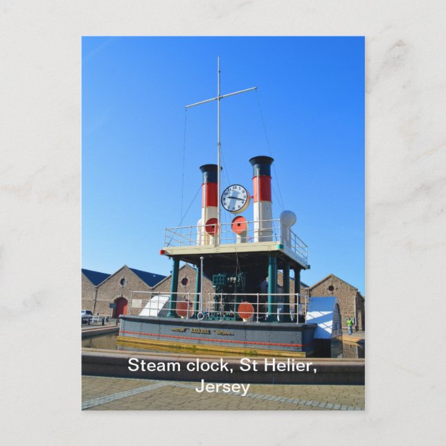 Postal Reloj de vapor en St Helier, Jersey (Anverso)