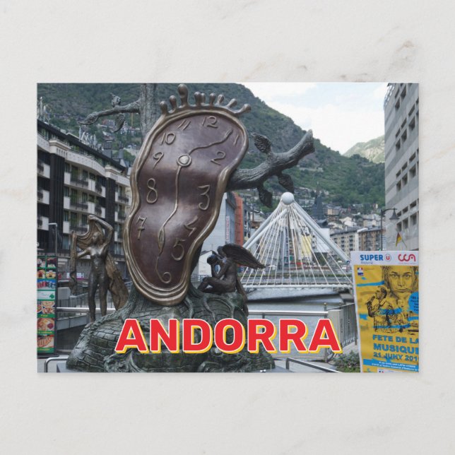Postal Reloj Deformado En Andorra (Anverso)