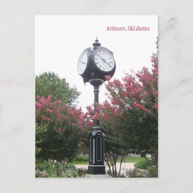 Postal Reloj del centenario en Ardmore, Oklahoma (Anverso)