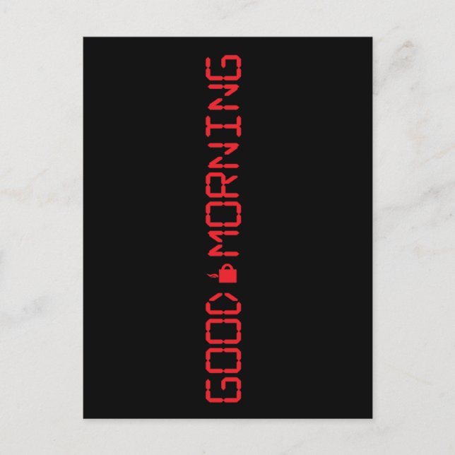 Postal Reloj digital Buenos días café Mug Birder temprano (Anverso)