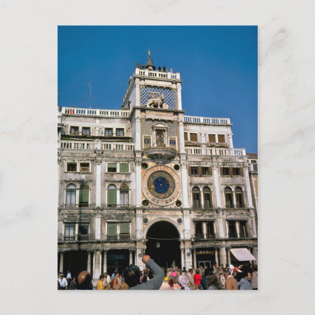 Postal Reloj en la Plaza San Marcos, Venecia (Anverso)