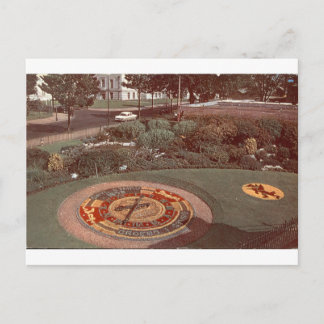 Postal Reloj floral real fotografía de jardín vintage