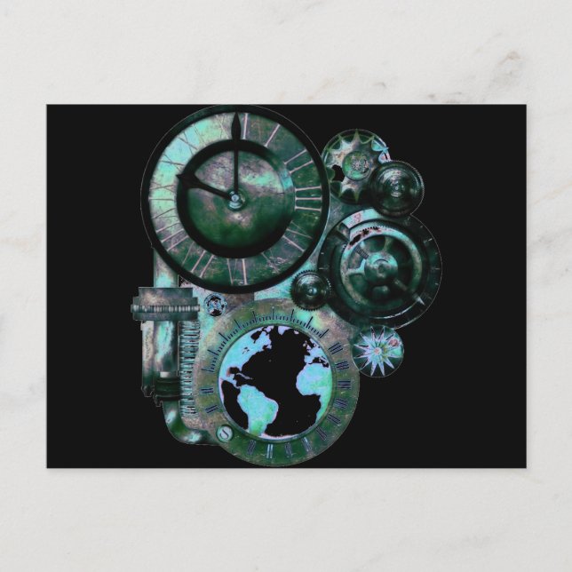 Postal Reloj Steampunk (Anverso)