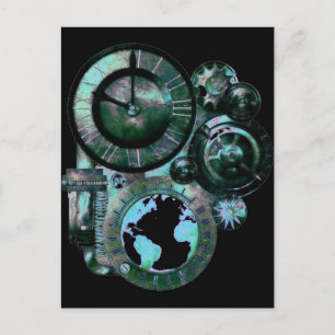 Postal Reloj Steampunk