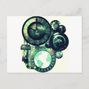 Postal Reloj Steampunk