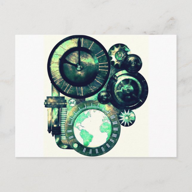 Postal Reloj Steampunk (Anverso)