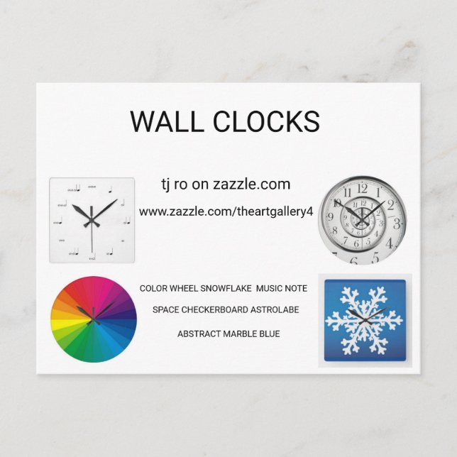Postal Relojes de pared (Anverso)