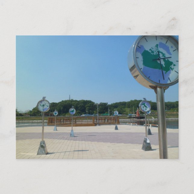 Postal Relojes mundiales, Corea (Anverso)