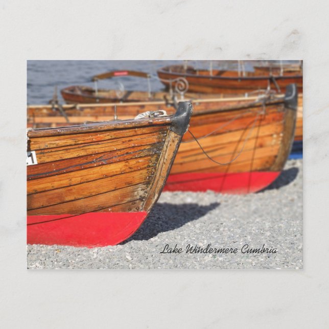 Postal Remando barcos en Windermere (Anverso)