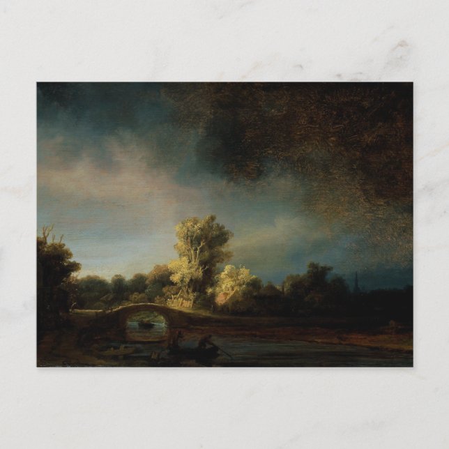Postal Rembrandt Art Painting Landscape (Anverso)