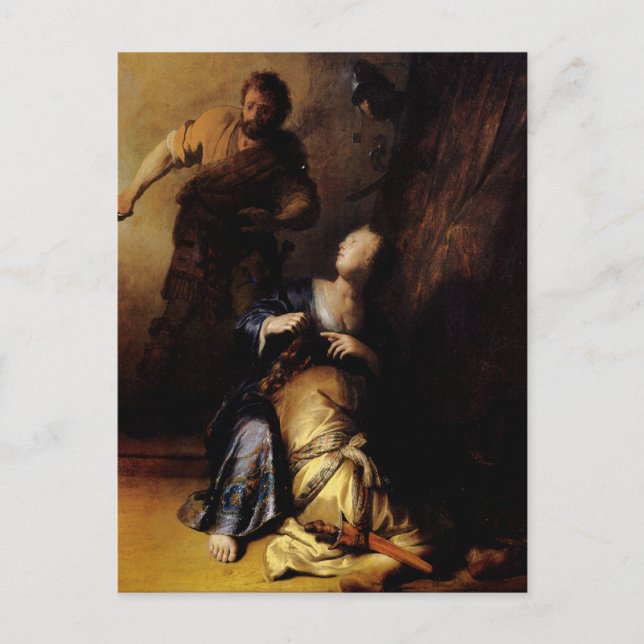 Postal Rembrandt Art Painting Samson (Anverso)
