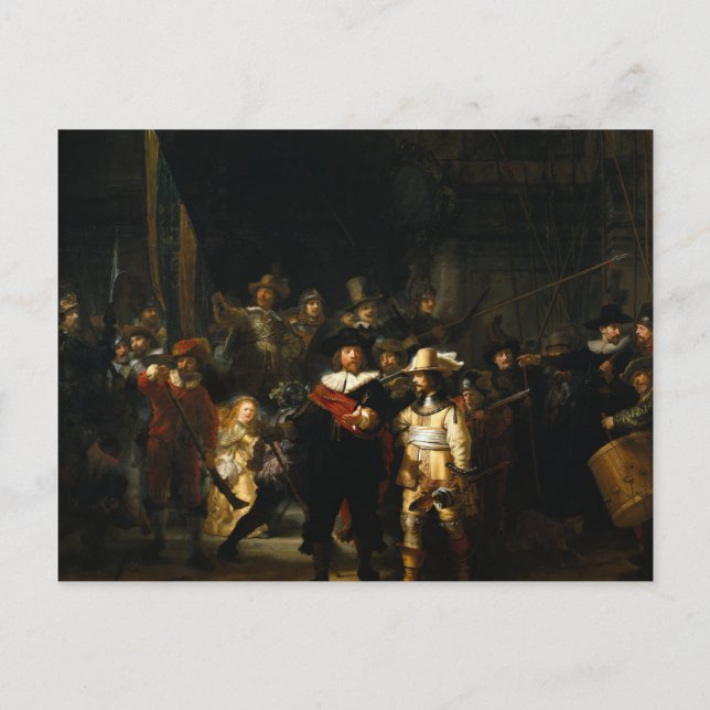 Postal Rembrandt Art Painting The Nightwatch (Anverso)