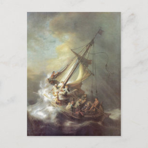 Postal Rembrandt Harmensz. van Rijn Christus im Sturm auf