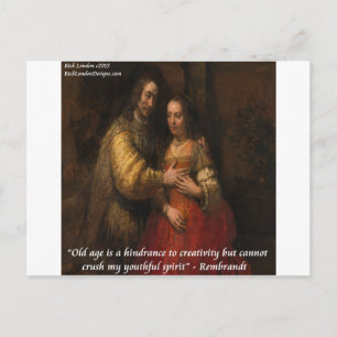 Postal Rembrandt "La novia judía" & Cita de la vejez