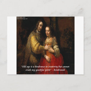 Postal Rembrandt "La novia judía" & Frase famosa