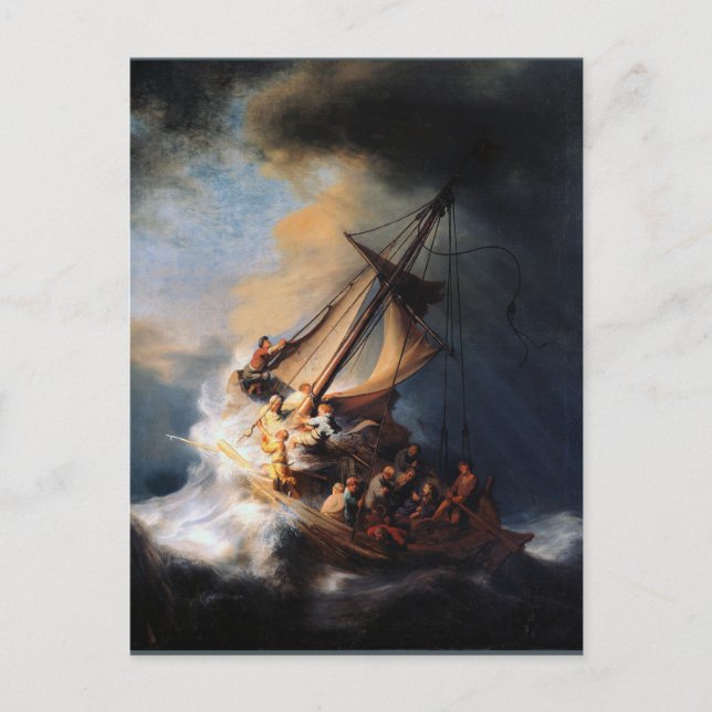Postal Rembrandt - La tormenta del mar de Galilea (Anverso)