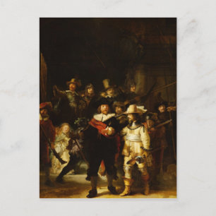 Postal Rembrandt Nightwatch Night Watch Pintura barroca